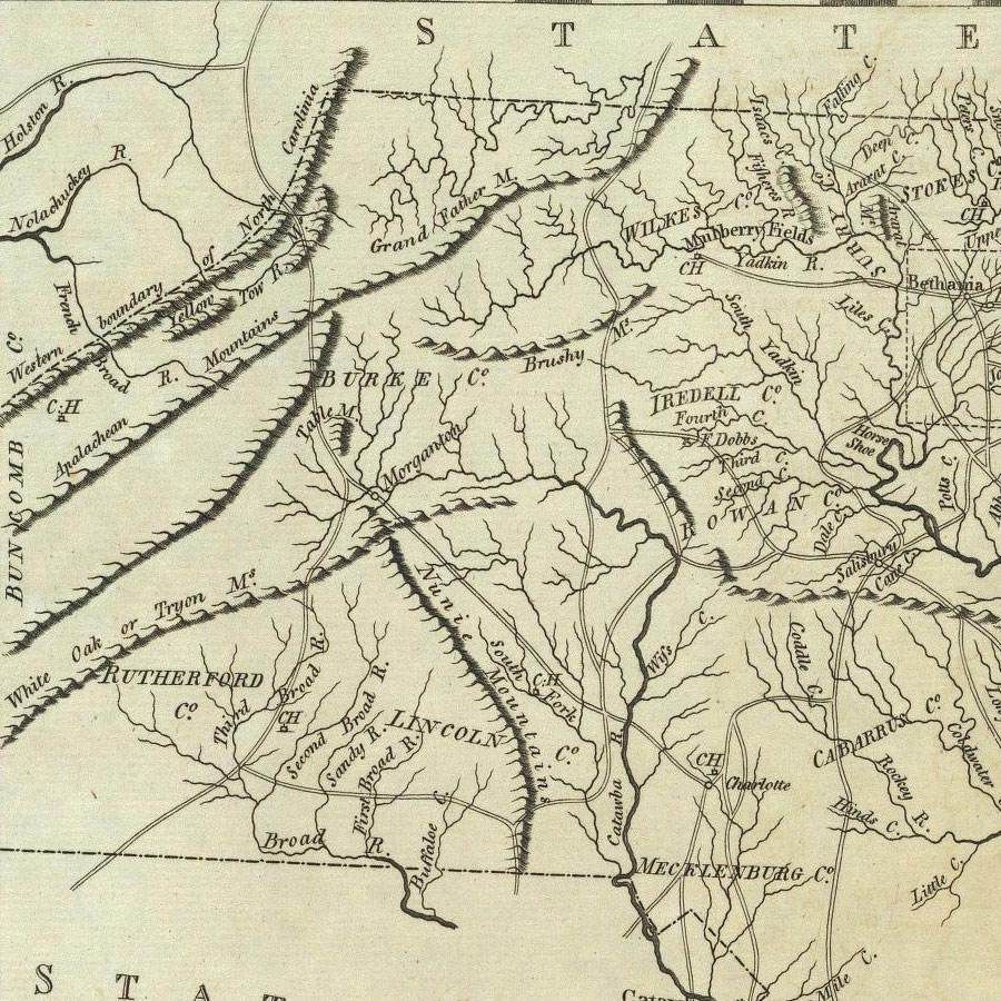 Burke County, NC on 1795 map © 2000 Cartography Associates (DavidRumsey.com)