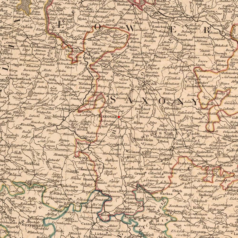 Hanover, Germany on 1808 map © 2000 Cartography Associates (DavidRumsey.com)