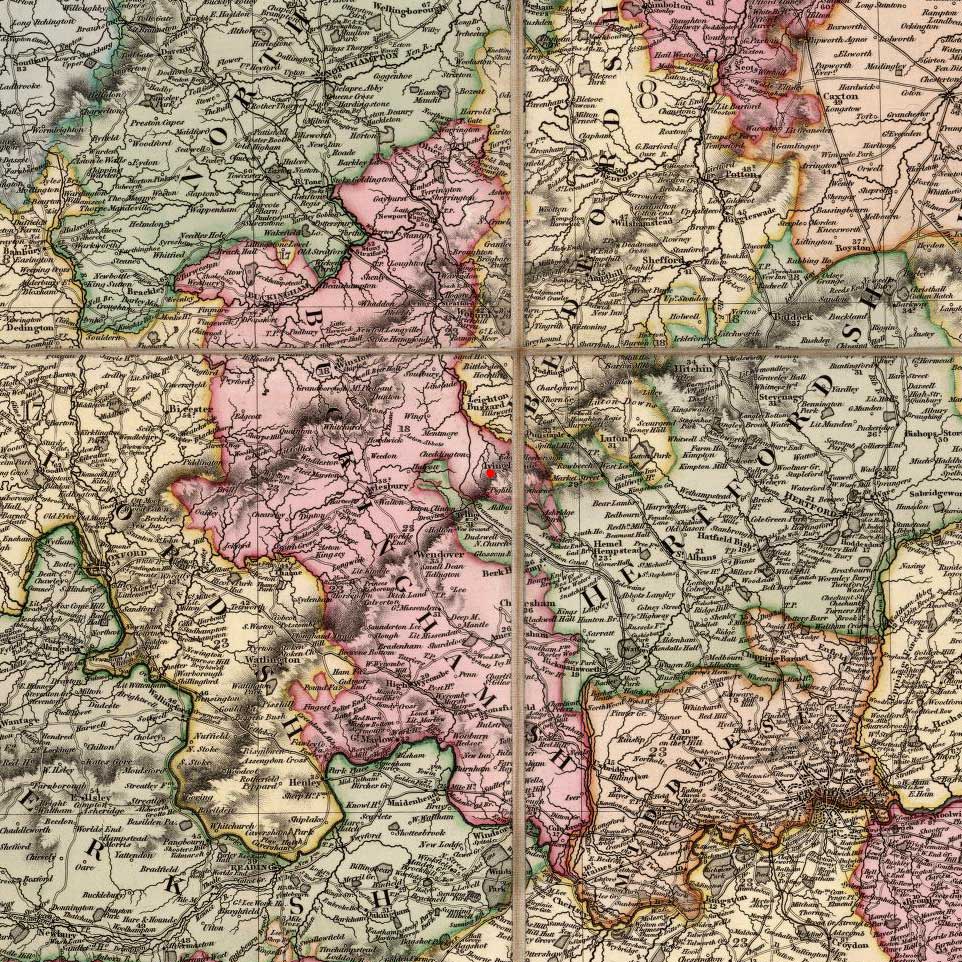 Ivinghoe, Buckinghamshire, England on 1820 map © 2000 Cartography Associates (DavidRumsey.com)