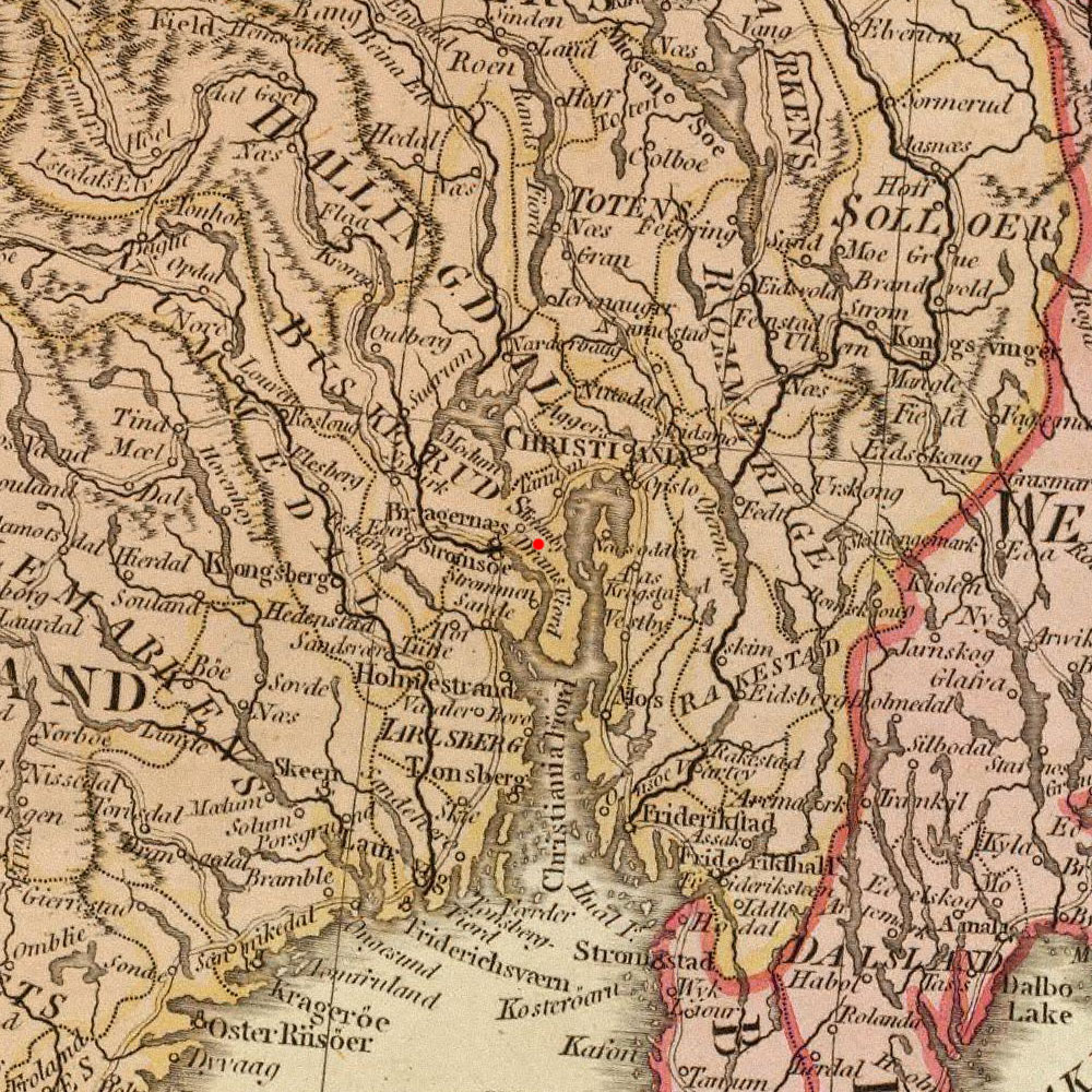 Røyken, Norway on 1794 map © 2000 Cartography Associates (DavidRumsey.com)