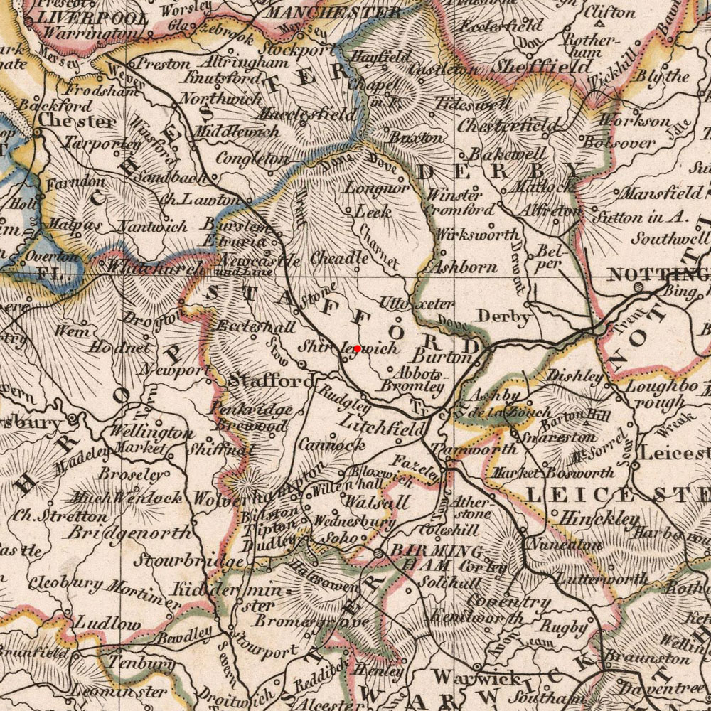 Stowe-by-Chartley, England on 1824 Map © 2000 Cartography Associates (DavidRumsey.com)