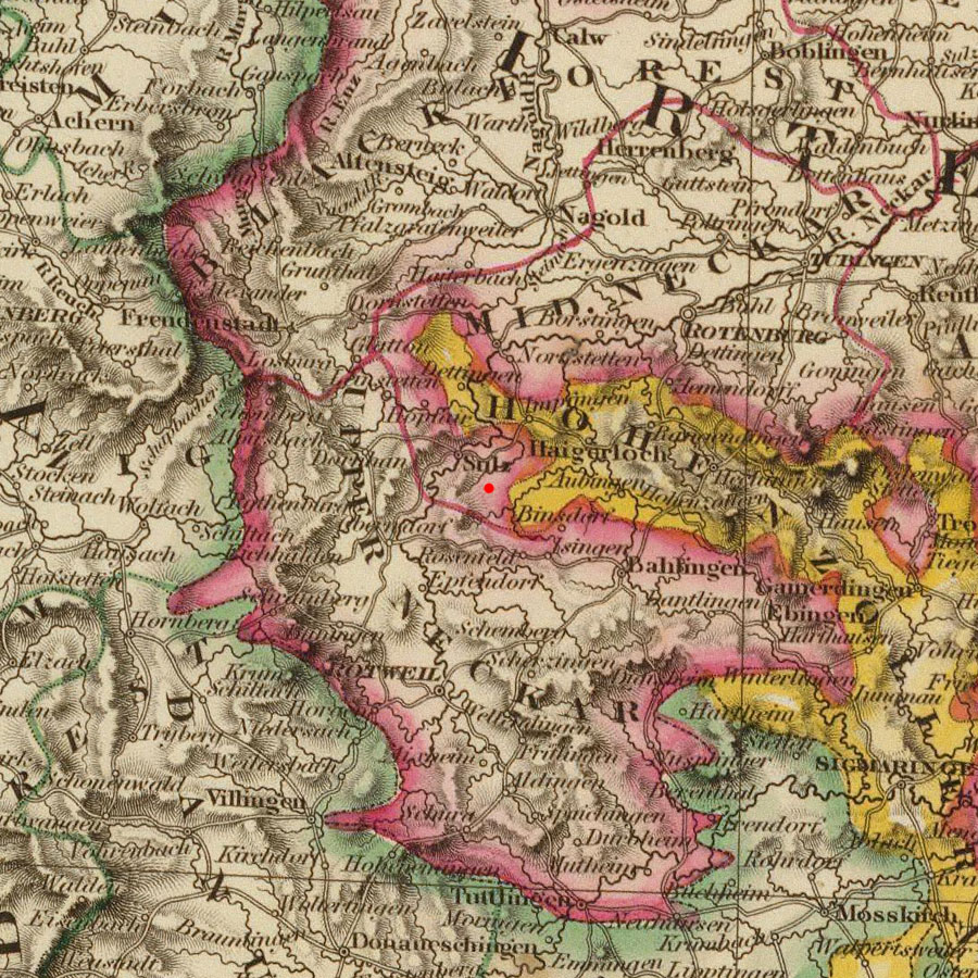 Vöhringen, Germany on 1828 map © 2000 Cartography Associates (DavidRumsey.com)